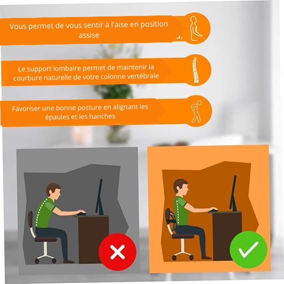 Coussin de soutien lombaire pour siège