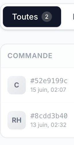 Liste commandes